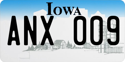 IA license plate ANX009