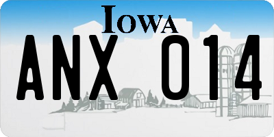 IA license plate ANX014