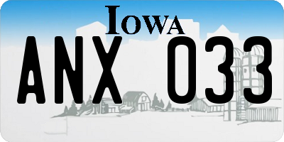 IA license plate ANX033