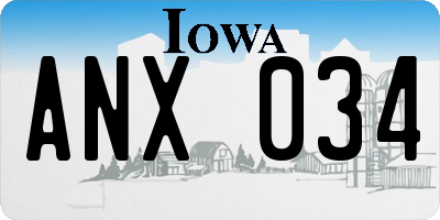 IA license plate ANX034