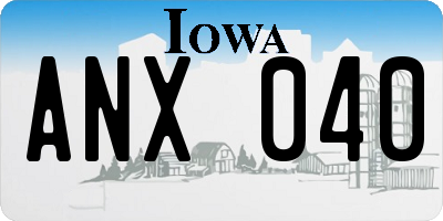 IA license plate ANX040
