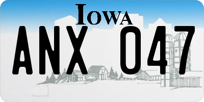 IA license plate ANX047