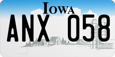 IA license plate ANX058