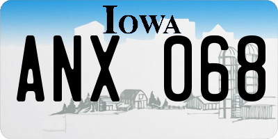 IA license plate ANX068