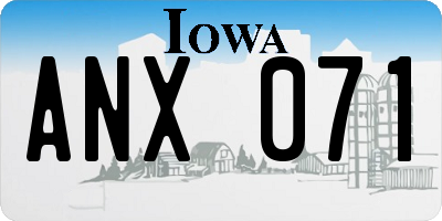IA license plate ANX071