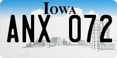 IA license plate ANX072