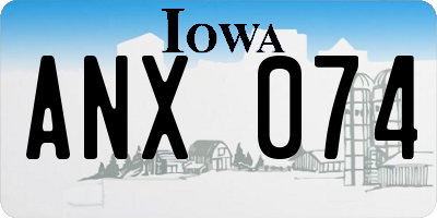 IA license plate ANX074