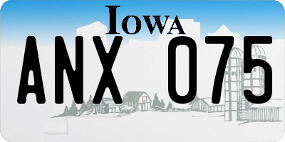 IA license plate ANX075