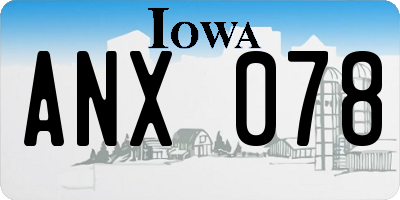 IA license plate ANX078