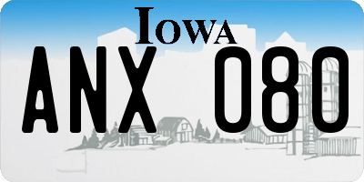 IA license plate ANX080
