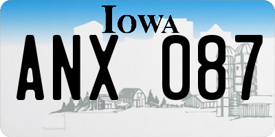 IA license plate ANX087