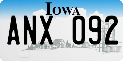 IA license plate ANX092