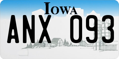 IA license plate ANX093