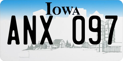 IA license plate ANX097