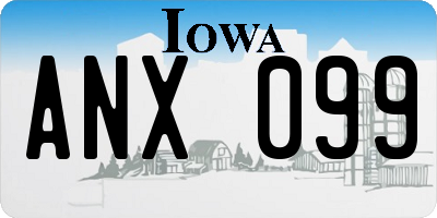 IA license plate ANX099