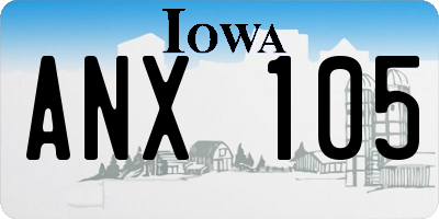 IA license plate ANX105