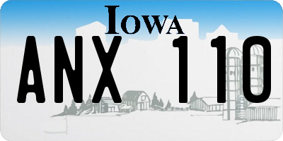 IA license plate ANX110
