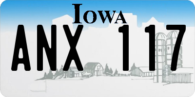IA license plate ANX117