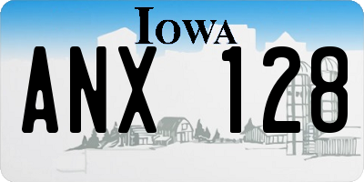 IA license plate ANX128