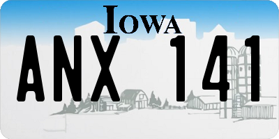 IA license plate ANX141