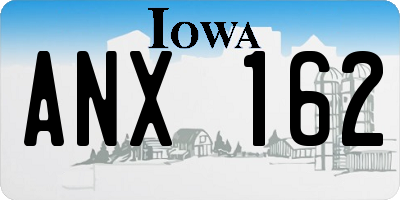 IA license plate ANX162