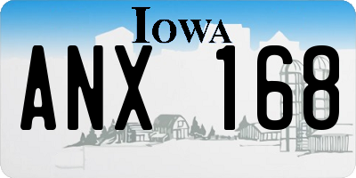 IA license plate ANX168
