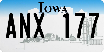 IA license plate ANX177
