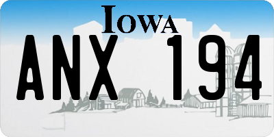 IA license plate ANX194