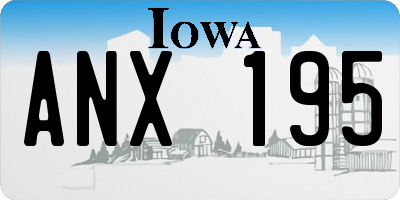 IA license plate ANX195
