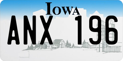 IA license plate ANX196