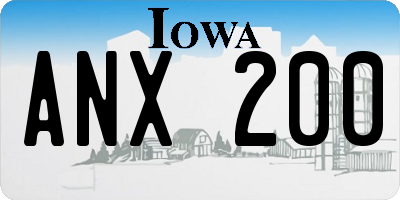 IA license plate ANX200