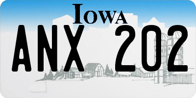 IA license plate ANX202