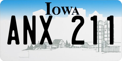 IA license plate ANX211