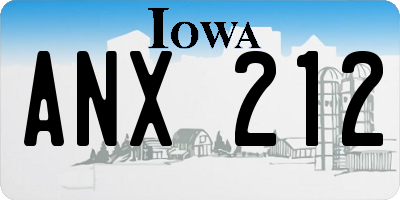 IA license plate ANX212