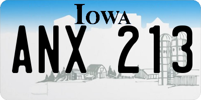 IA license plate ANX213