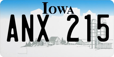 IA license plate ANX215