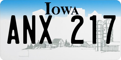 IA license plate ANX217