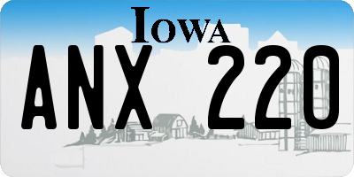 IA license plate ANX220