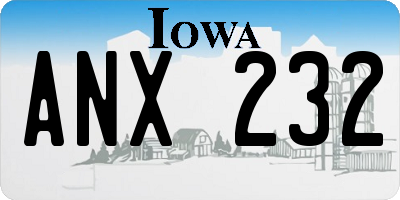 IA license plate ANX232