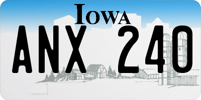 IA license plate ANX240