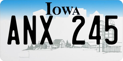 IA license plate ANX245