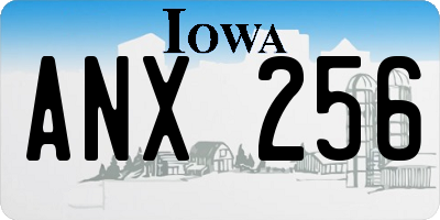 IA license plate ANX256