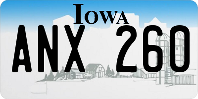 IA license plate ANX260