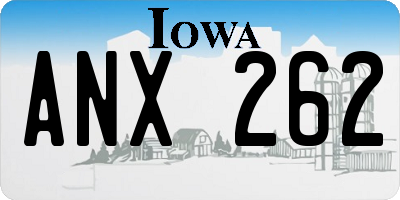 IA license plate ANX262