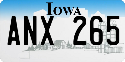 IA license plate ANX265