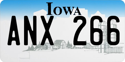 IA license plate ANX266