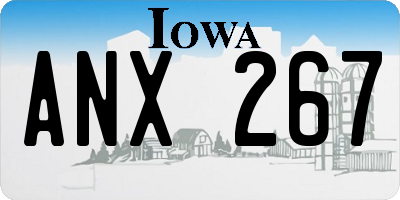 IA license plate ANX267