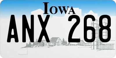 IA license plate ANX268