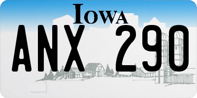 IA license plate ANX290