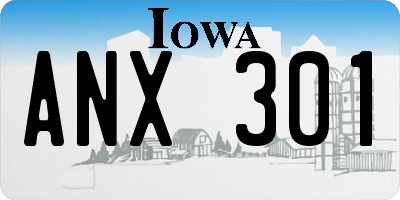 IA license plate ANX301